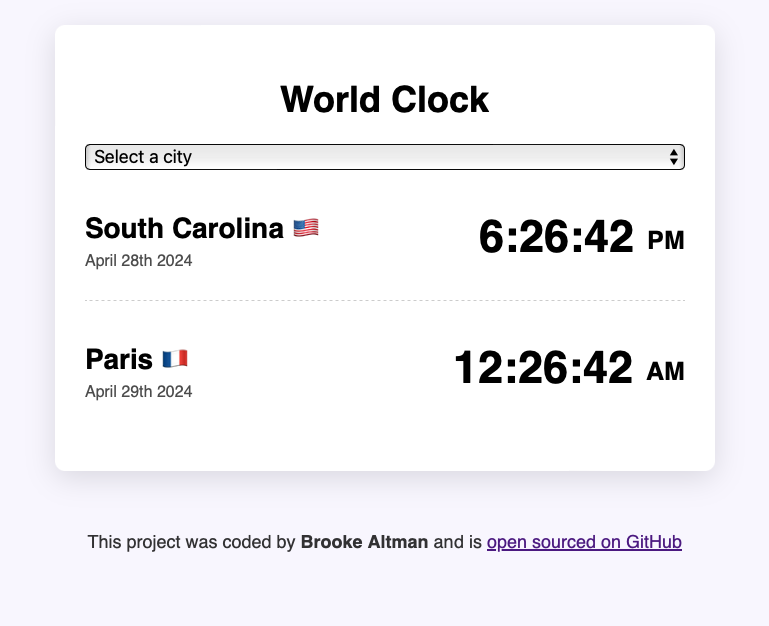 World Clock Project